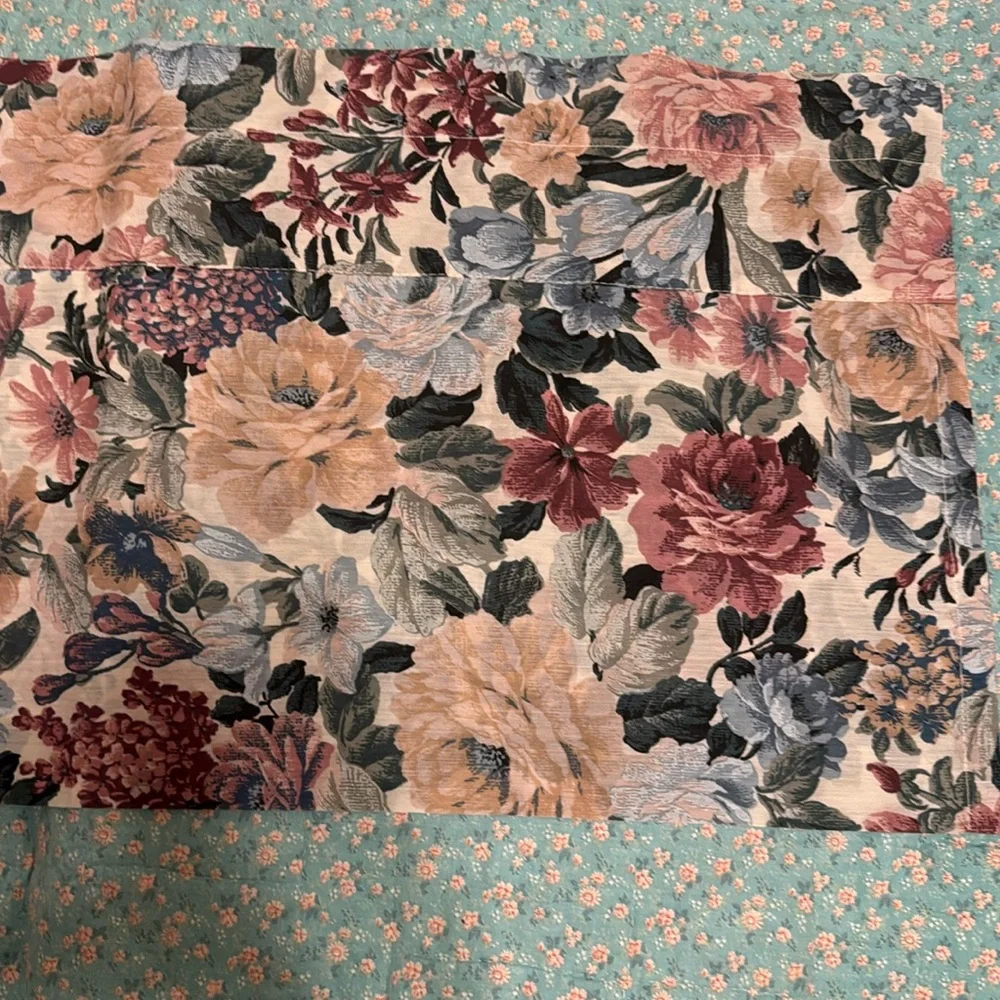 Curtain Floral Valance with Pink & Blue Spring Colors